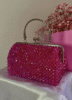 Luxury fuchsia pearl clutch
