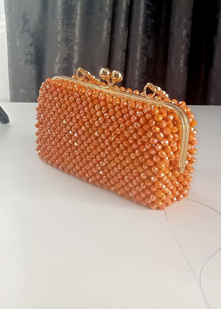 Sac de luxe orange en perle